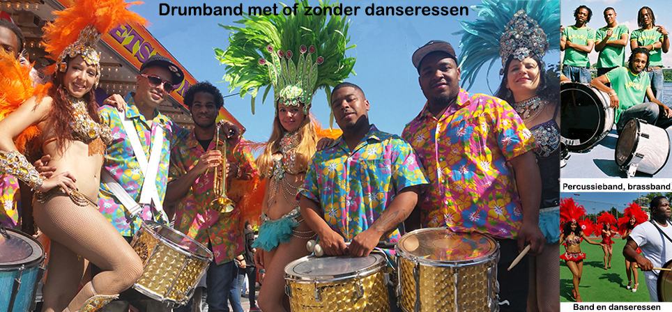 Caribische sambadanseres en livemuziek